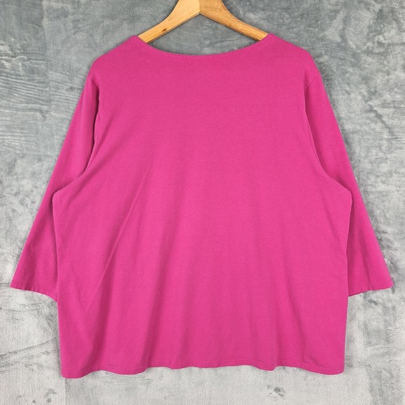 J Jill Top 2X Pink Forward Seam Tee Casual Boxy Stretch Relaxed Comfy Minimalist - Picture 6 of 7